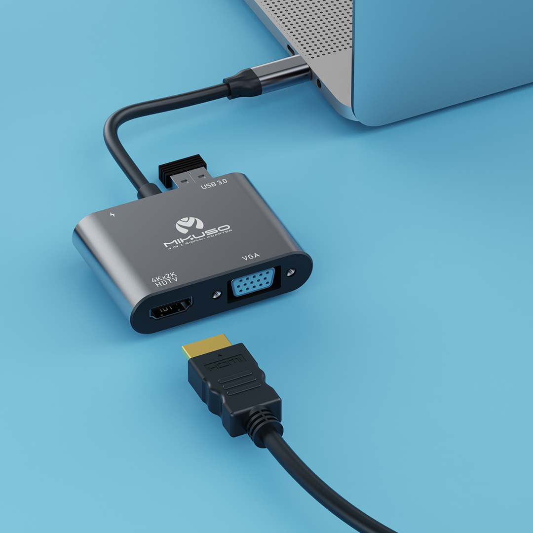 MIKUSO ADT-008 Type-C to HDMI & VGA Adapter - Image 3